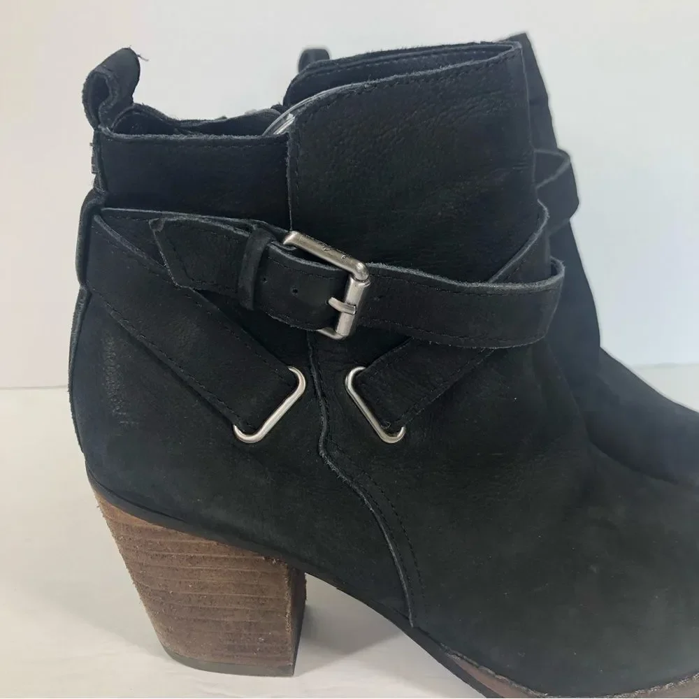 Sam Edelman Morris Buckle Wrap Ankle Bootie Suede Leather 8.5